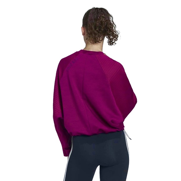 ADIDAS Sweatshirt Women’s SIZE MEDIUM Power Berry Purple ZNE Pullover Top NEW - Picture 6 of 15